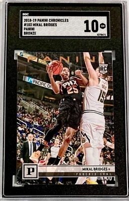 2018-19 Panini Chronicles #103 Mikal Bridges BRONZE SGC 10 GEM MINT RC - Image 1 of 2