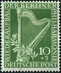 BERLIN Western Sectors 1950 10pf+5pf yellow-green SGB72 mint MH FG #A03 - Picture 1 of 2