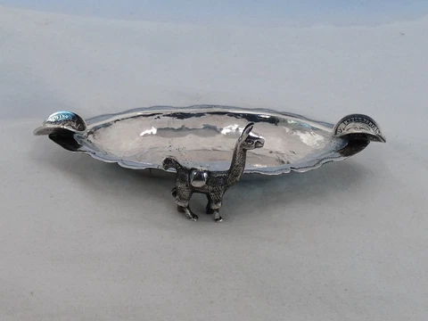 Vintage Peru .900 Silver Ashtray with Antique Coins T-18 Cover
