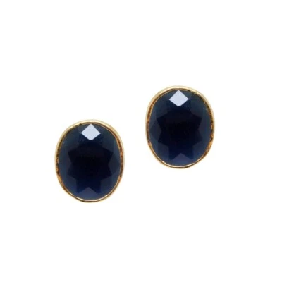 Blue Sapphire Studded Globe Shape Earrings For Girls & Women FE-1168 - Image 1 of 4
