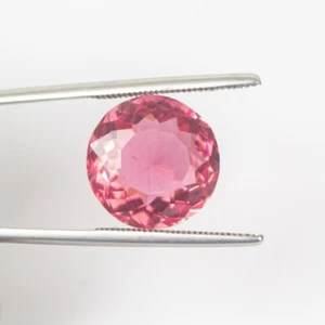 24.0 Ct Certified Natural Beautiful Round Pink Topaz Loose Gemstones AB-510 - Picture 1 of 16