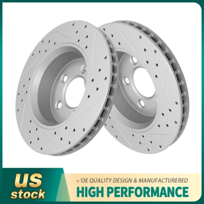 Front Drilled Disc Brake Rotors for 2008-2012 Jeep Liberty 2007-2011 Dodge Nitro - Image 1 of 4