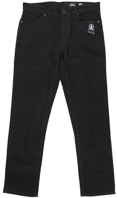 VOLCOM Solver Modern Straight Fit Jeans- 31 x32- NEW-$60 black out stretch denim - Image 1 of 3