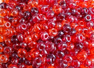 Czech Glass Seed Beads Size 6/0 " MIXTURE LUSTER RED EMBER "  50 Grams - Picture 1 of 4