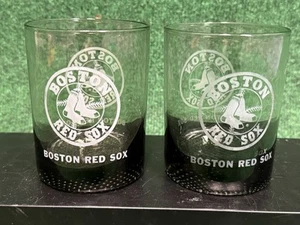 Boston Red Sox Tinted Drinking Glasses Cups Lot of 2 - Picture 1 of 7