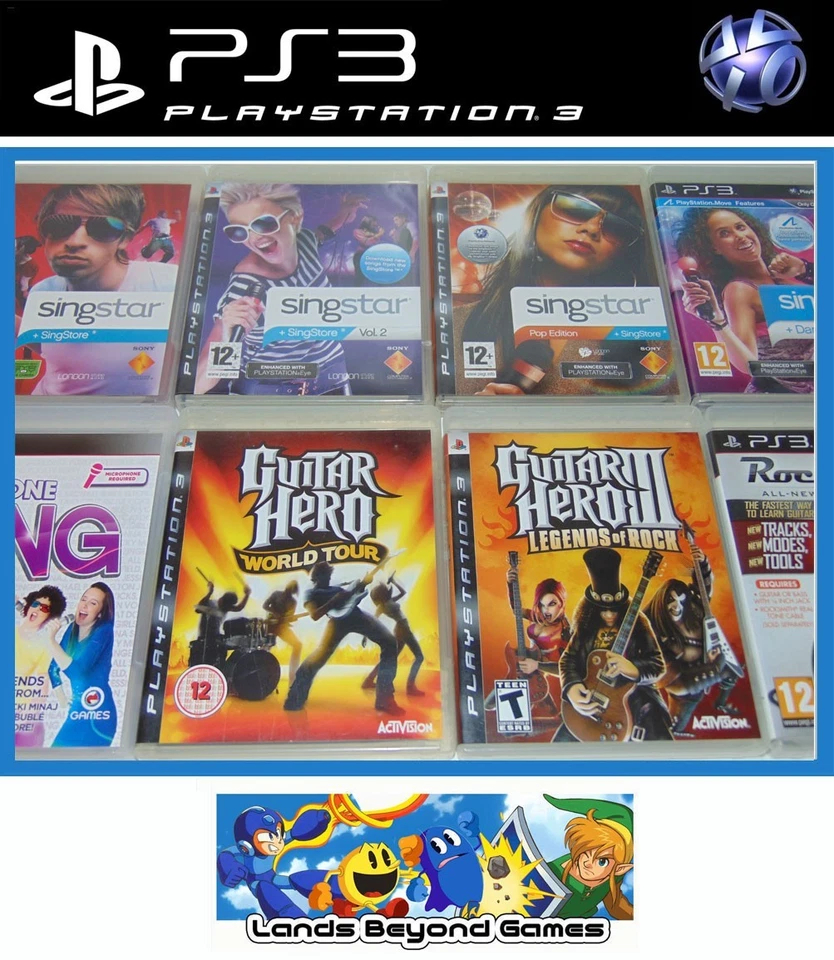 PS3 Sony PlayStation 3 Games Music Singstar Sing Rhythm Karaoke Guitar Hero Band - Image 1 of 1