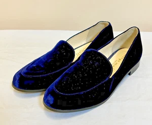 Bettye Muller Regency Samt Slipper Halbschuhe Schuhe Navy EU 38 US 8 Ledersohle - Bild 1 von 13