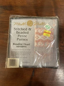 Mill Hill Stitched & Beaded Petite Purse Rosaline Heart Kit - Picture 1 of 2