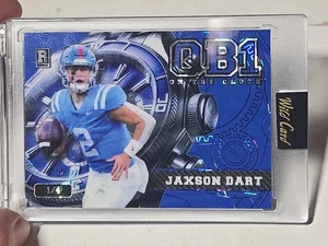 1/4 Jaxson Dart BLUE HOLO 2024 Wild Card QB1 On The Clock NY Giants Rookie - Picture 1 of 2