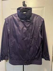 Vintage Members Only Jacket Purple Full Zip Bomber Cafe Racer Zip Size 11/12 - Picture 1 of 4