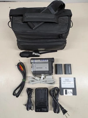 Panasonic PV-DV103D Recorder Camcorder Mini DV Batteries, Cables, Charger, Case - Image 1 of 4