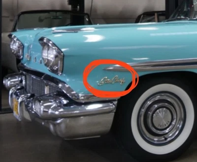 Pontiac Star Chief 1958 guardabarros delantero placa de identificación emblemas logotipo deca par (2) Foto 1 de 4