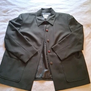 Pendleton Women's Blazer & Skirt 20w Dark Green Button Down Jacket Zip Skirt - Picture 1 of 24