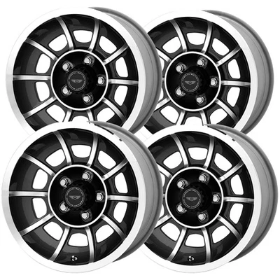 (Set-4) American Racing VN47 Vector 15x7 5x4.5" +0mm Black/Machined Wheels Rims - Изображение 1 из 4