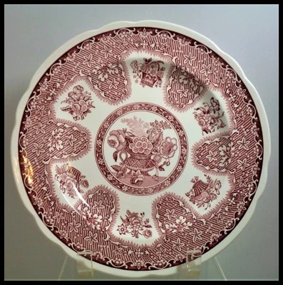 Spode Archive Collection Pink RED Dinner Plate FILAGREE British Flowers  - Image 1 of 4
