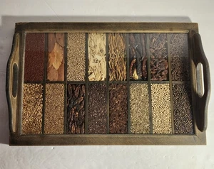 Bandeja para servir caja de sombra de especias secas vintage - Imagen 1 de 5