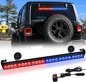 Barra de luces LED estroboscópicas para asesores de tráfico de emergencia de 27 pulgadas, rojo & azul - Imagen 1 de 7