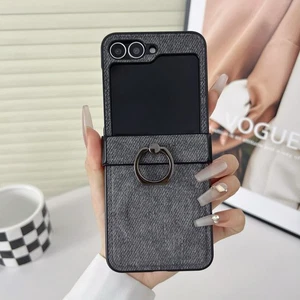 Cubierta Mag-Safe de cuero duro Skin-Feel + anillo para Samsung Galaxy Z abatible 7/7 FE/6/5 - Imagen 1 de 17