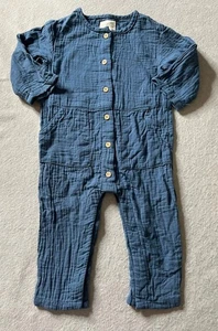 Mono Little Planet One Piece Niños Niñas 12 Meses Muselina Azul Ligero - Imagen 1 de 3