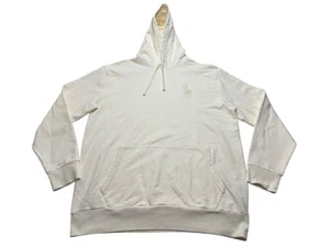 Men's Polo Ralph Lauren Big Pony Loopback Fleece Hoodie Size Large-Tall Cream - Picture 1 of 11
