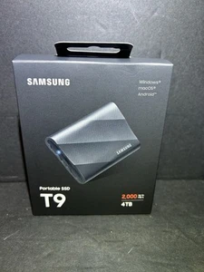 Samsung - T9 Portable SSD 4TB, Up to 2,000MB/s, USB 3.2 Gen2 - Black - Photo 1/3