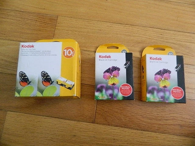 LOT 4 GENUINE Kodak 10B Black 10C Color Ink Cartridges 5000 7200 FACTORY SEALED - Image 1 of 1