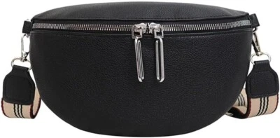 HIMS Bauchtasche Damen,Crossbody Bag Damen Breiter Gurt,Veganes Leder umhängetasche