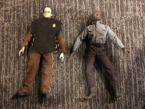 Universl Monsters 12" figures. Wolfman and Frankenstein Great condition with box Cover