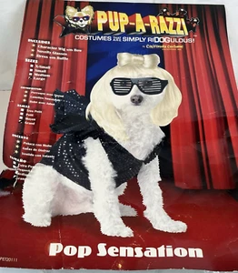 Dog Costume "Pop Sensation" Size Large California Costume Movie Star Wig Shades - Picture 1 of 4