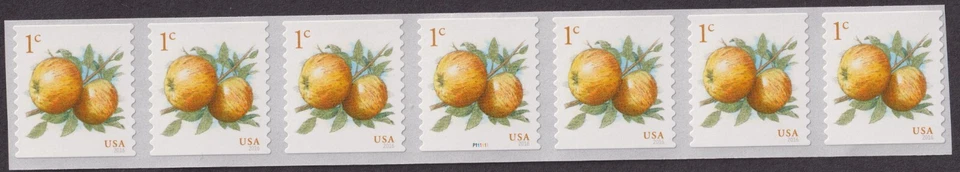 Scott #5037 Apples Plate # Coil (PNC) of 7 Stamps - MNH - Image 1 of 1