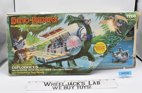 Diplodocus 100% Complete W/Box Dino Riders German Box 1989 Tyco Action Figure Cover