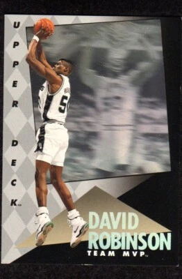 1992-93 Upper Deck Hologram #24 David Robinson Team MVP Spurs HOF Card NMMT-MT - Image 1 of 2