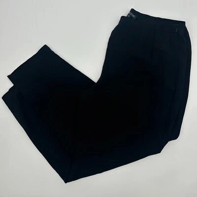 Eileen Fisher Slouchy Ankle Pants Womens PL Black Silk Side Zip High Rise Preppy - Image 1 of 4