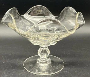VTG Duncan & Miller Canterbury 6 Petal Glass Compote Pedestal Dish Bowl 1940's - Picture 1 of 8
