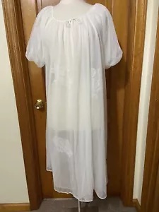 VTG. LISETTE White DOUBLE CHIFFON Robe Lingerie Women's Small 34 Baby Doll USA - Picture 1 of 13