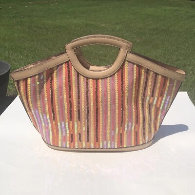 Sigrid Olsen Handbag Tote Style Shoulder Bag Leather|Sequins|canvas|no Arm Strap - Image 1 of 4