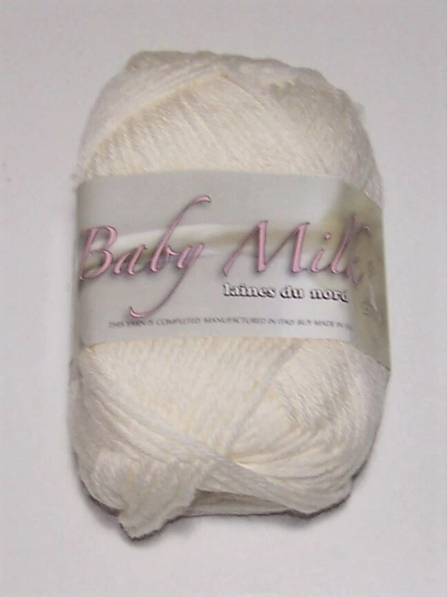 LOT of 10 balls Laines du Nord BABY MILK wool cashmere fingering yarn #01 WHITE - Image 1 of 1