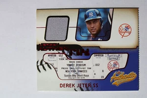 2002 Fleer Authentix Ripped Derek Jeter Jersey #JA-DJ - Picture 1 of 2