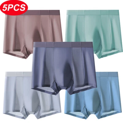 5 PIEZAS Calzoncillos Boxer Calzoncillos Calzoncillos Ropa Interior Suave Transpirable para Hombres Foto 1 de 4