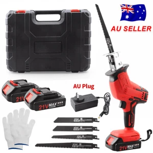 Cordless Wood Metal Saber Reciprocating Saw 2x Battery Powered Charger Blade Kit - Picture 1 of 21
