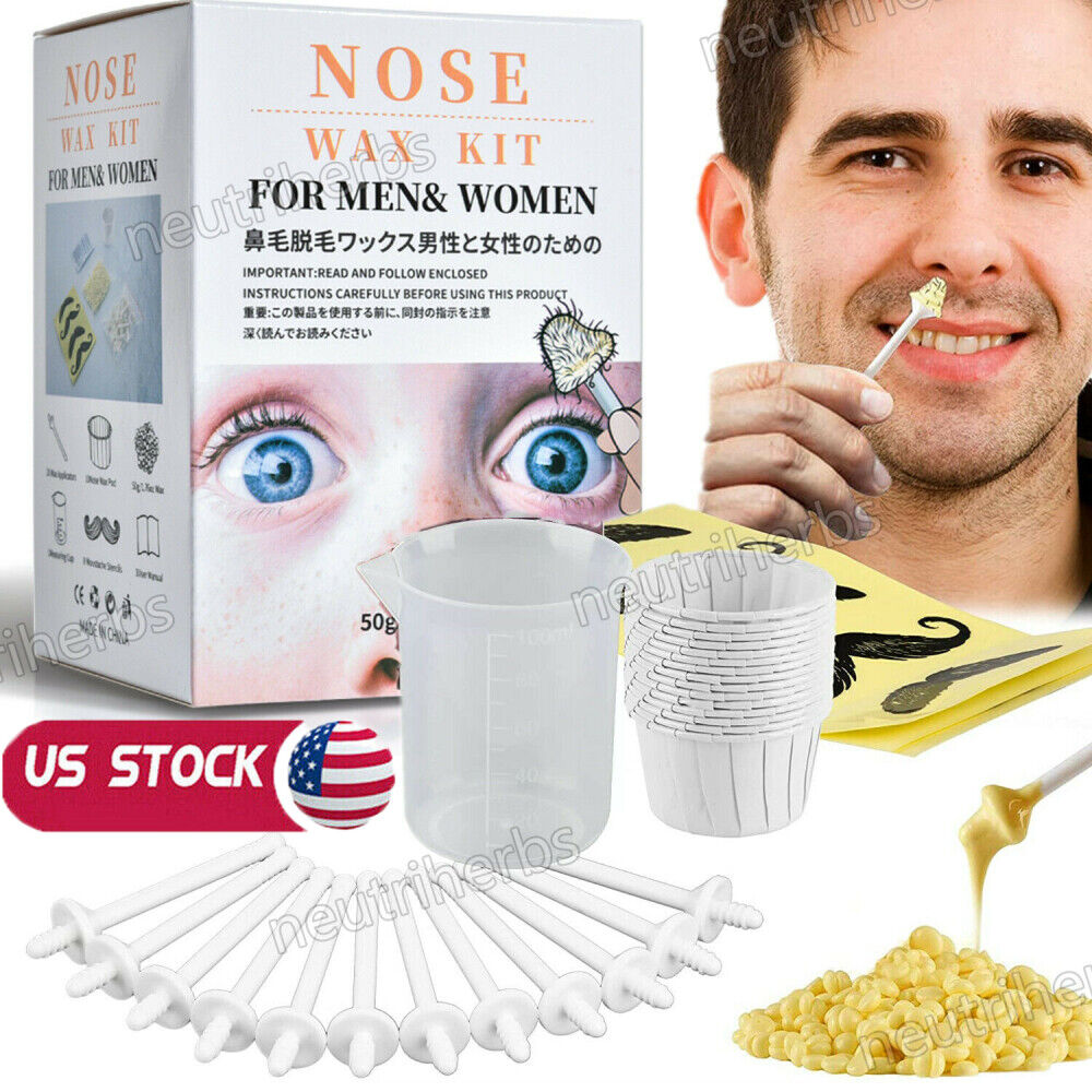 Nose Hair Removal Wax Beads Kit Nasal Ear Hairs Effective & Painless for Unisex