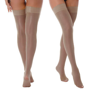 Women's Glossy Thigh High Stockings Sheer Pantyhose Shiny Oil Overknee Stockings