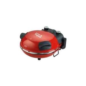 DCG Pizzamaker Ofen in Rot mit feuerfestem Kochsteinsockel 1200 W (mit UK-Stecker) - Bild 1 von 3