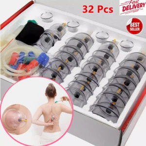 32PCS Cupping Vacuum Massage Cups Therapy Health Acupuncture Suction Set UK - Picture 1 of 12