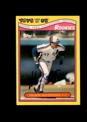 Nelson Santovenia 1989 Topps Toys R Us Rookies authentic autographed card - Image 1 of 2