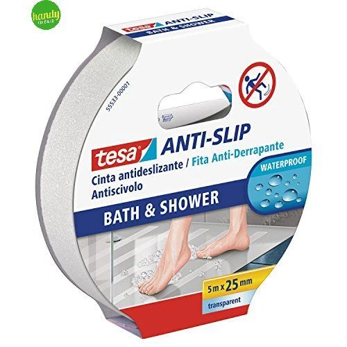 NASTRO ANTISCIVOLO DOCCIA TESA TRASPARENTE 25 MM X 5 MT - Immagine 1 di 1