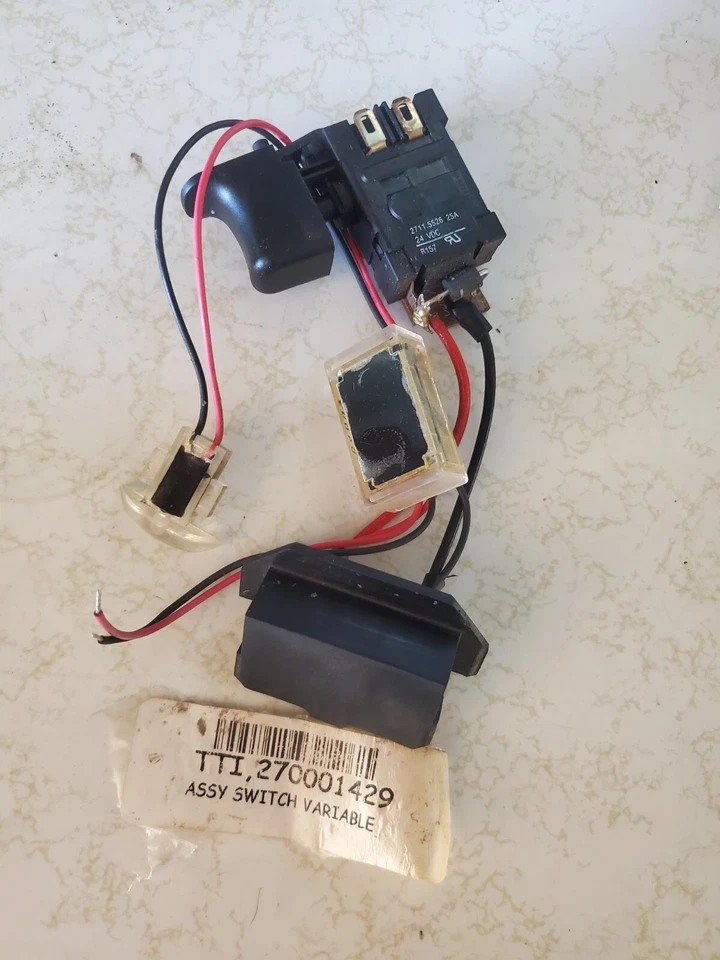RIDGID ELECTRIC TOOL TRIGGER SWITCH ASSY - OEM #270001429 - NEW OEM SERVICE PART - Image 1 of 2