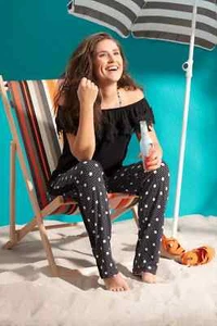 Ladies Womens Black & White Spot Co Ord Summer Holiday Beach Set - SIZE 20/22 - Picture 1 of 5