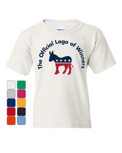 The Official Logo of Winners Youth T-Shirt USA Democratic Party Donkey Kids Tee - Picture 1 of 8