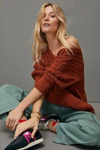 Suéter Pullover Anthropologie Pilcro Devenne Pointelle Cedro Talla XS - Imagen 1 de 4